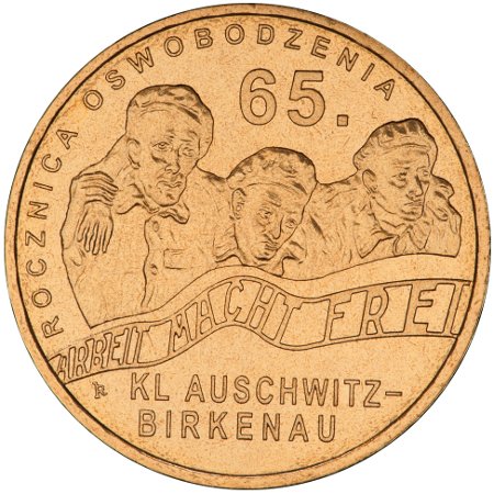 2 zł, 65. rocznica oswobodzenia KL Auschwitz-Birkenau, 2010