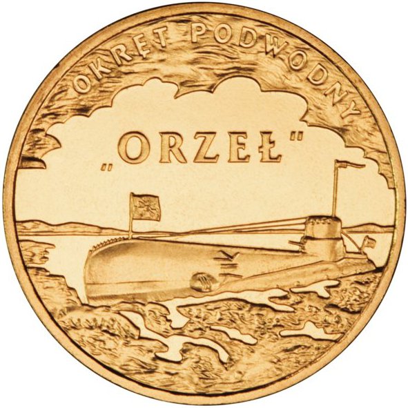 2 zł, Polskie okręty - Okręt podwodny Orzeł, 2012