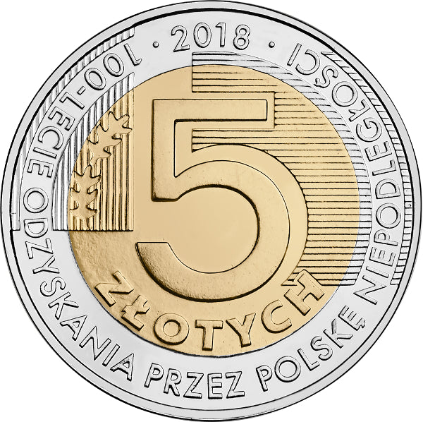 5 zł, 100-lecie odzyskania przez Polskę niepodległości, 2018